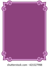 Pink purple border frame deco vector art simple line corner
