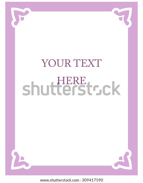 Pink Purple Border Frame Deco Vector Stock Vector Royalty Free