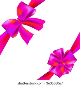 pink Purple Bow. Vector