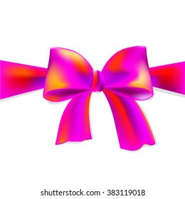 pink Purple Bow. Vector