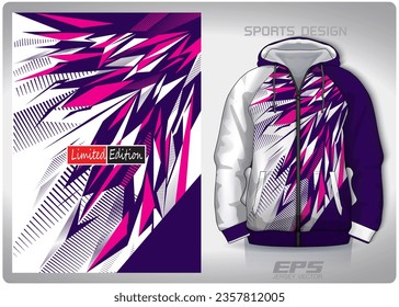 diseño de patrones de vidrio rosado y morado roto, ilustración, fondo textil para camisetas deportivas, camiseta de fútbol camiseta burlona para el club de fútbol. vista frontal coherente