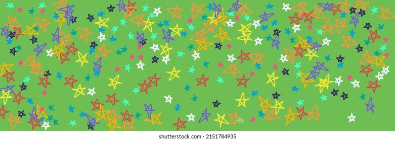 Pink Purple Childish Red Turquoise Chaotic Orange Vivid Wallpaper. Green Violet Naive White Stars Blue Turquoise Illustration. Neon Kids Vibrant Yellow Bright Mint Grey Handdrawn Stars.