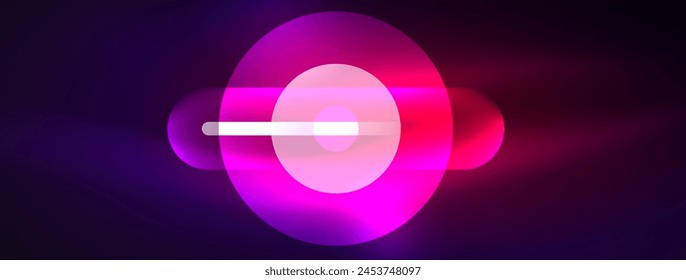 a pink and purple circle with a white circle in the middle on a dark background . High quality