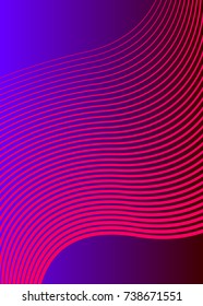Pink purple color. Linear background. Design elements. Wave of many gray lines. Protective layer banknotes, certificates template. Vector Vector lines of different thicknesses from thin to thick EPS10