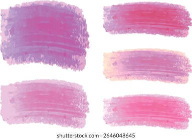bannières motif de coups de pinceau texturés colorés violet rose