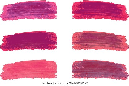 pink purple colors abstract textured brush strokes set
