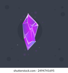 Pink Purple Crystal Gem Magic Esoteric Game Icon Isolated Vector Design