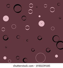 Pink Purple Dark Vector llustration. Retro Donut Classical Pastel Minimal Ornamental Fabrics. Oval Black Calm Light Modern Style Background. Curves Bagel Bordo Round Elegant Circles Art Illustration.