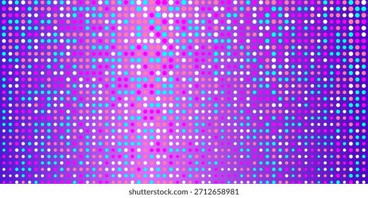 Pink purple disco party pattern. Iridescent sequin mosaic texture background. Abstract shining halftone wallpaper. Pop up comic glitter sparkles backdrop. Retro vector design template