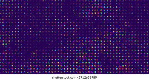 Pink purple disco party pattern. Iridescent sequin mosaic texture background. Abstract shining halftone wallpaper. Pop up comic glitter sparkles backdrop. Retro vector design template