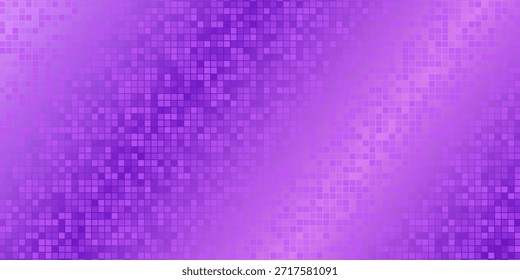 Fondo de patrón de fiesta disco púrpura rosa. Textura de mosaico de lentejuelas iridiscentes. Abstractas Fondo de pantalla semitono brillante. Pop de fondo de destellos de brillo cómico. Plantilla de diseño de Vector retro