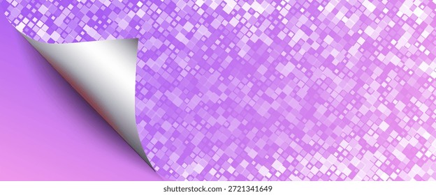 Pink purple disco party pattern background. Iridescent sequin mosaic texture. Abstract shining halftone wallpaper. Pop up comic glitter sparkles backdrop. Retro vector 