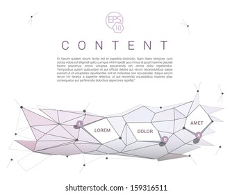 Pink - purple edit of an abstract geometric pattern with adjustable menu elements with dots as a stylized 3d paper background composition for web design, for printed presentation or for universal use
