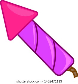 A pink and purple firework, vector, color drawing or illustration.