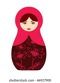 Pink and purple floral russian doll