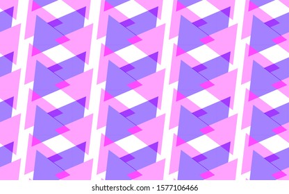 Pink and purple geometric seamless pattern, triangles vector art.