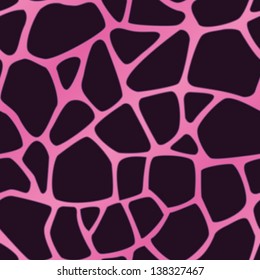 A pink and purple giraffe spotted background. Seamlessly repeatable. Eps 8 Vector.