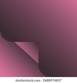 Fondo degradado rosa y púrpura con esquina rizada y sombra abstracta