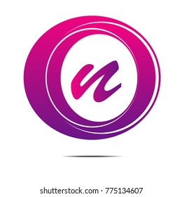 pink and purple gradient logo icon symbol with circle concept abstract isolated background