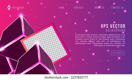 Planilla de diseño web de degradado rosa morado de Sky Space Resumen Fondo EPS 10 vector para diseño de sitio web, página de inicio, página de inicio, página web de fondo