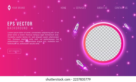 Pink Purple Gradient Sky Space Web Design Template Abstract Background EPS 10 Vector For Website Layout, Landing Page, Home Page, Web Page Back Ground