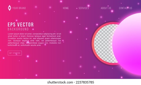 Pink Purple Gradient Sky Space Web Design Template Abstract Background EPS 10 Vector For Website Layout, Landing Page, Home Page, Web Page Back Ground