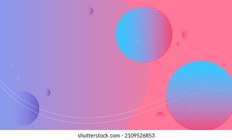 rosafarbene violette Farbverlauf-Hintergrund mit Blasornamenten und Linien, sauber und einfach zu bedienen