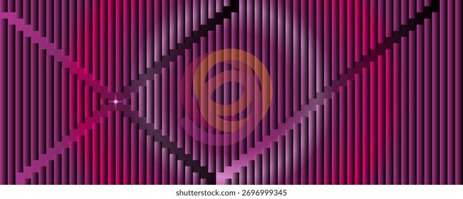 Fondo Abstractas a rayas de degradado rosa y púrpura con diseño de centro circular