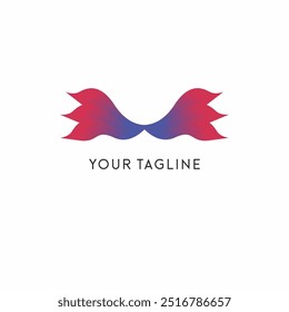 Logotipo de alas degradadas rosa y púrpura para la empresa