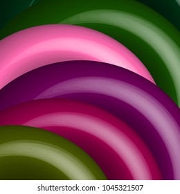 Pink, purple and green abstract vector 3d background