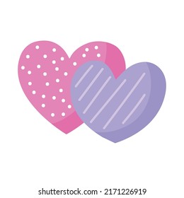 pink and purple hearts icons