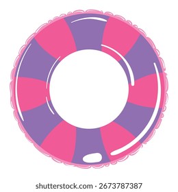 Anel inflável rosa e roxo da piscina no estilo plano Ilustração do vetor