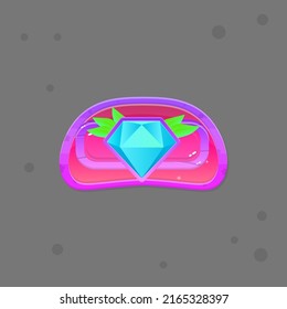 Pink Purple Liquid Shape Pop Window Plants Purple Pink Cartoon Icon Diamond Cute Colorful Cartoon Vector Design