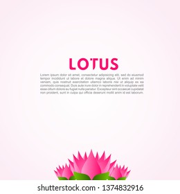 pink purple lotus flower beauty poster Design template