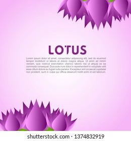pink purple lotus flower beauty poster Design template