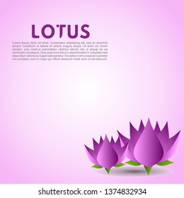 pink purple lotus flower beauty poster Design template