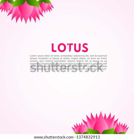 pink purple lotus flower beauty poster Design template