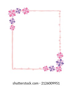 Minimaler Vektor-Rahmen mit rosafarbenem und violettem Hintergrund