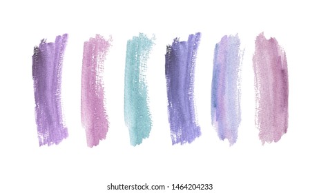 Pink, purple, mint hand painting brush stroke watercolor texture. Trendy backgrounds for banner, flyer, poster, save the date, greeting, flyer.

