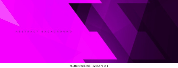 Pink and purple modern abstract wide banner with geometric shapes. Violet and pink abstract background. Vector illustration