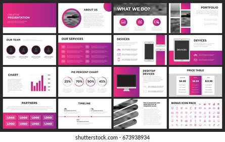 Pink and purple modern presentation template. You can use it presentation, flyer and leaflet, corporate report, marketing, pitch, annual report, catalog.