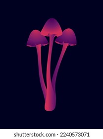 Pink and Purple Mushroom Cluster Illustration