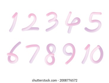 Pink purple number graphic with 3D effect