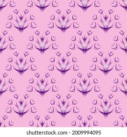 Pink purple organic seamless pattern vector fashion design. Girlish ornament, female clothes pattern rosy violet wallpaper.