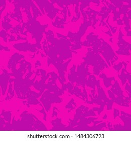 Pink and purple paint splashes seamless pattern, abstract multicolor vector background. Colorful design wallpaper.