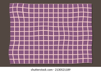 Pink and purple place mat or tablecloth on the brown background. Vector illustration.