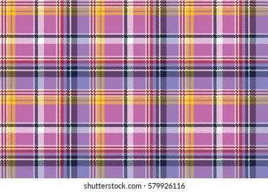 Pink purple plaid pixel texture fabric seamless pattern. Vector illustration.