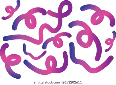 Rosa lila Regenbogen Gradient doodle nahtlose Muster Vektorgrafik auf Weiß, Nahtloses Muster, Stoffdrucke, Tapeten, digitale Kunst, und moderne Designs.