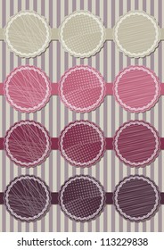 pink and purple round sticker set