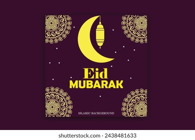 A pink and purple screen with eid mubarak written on it